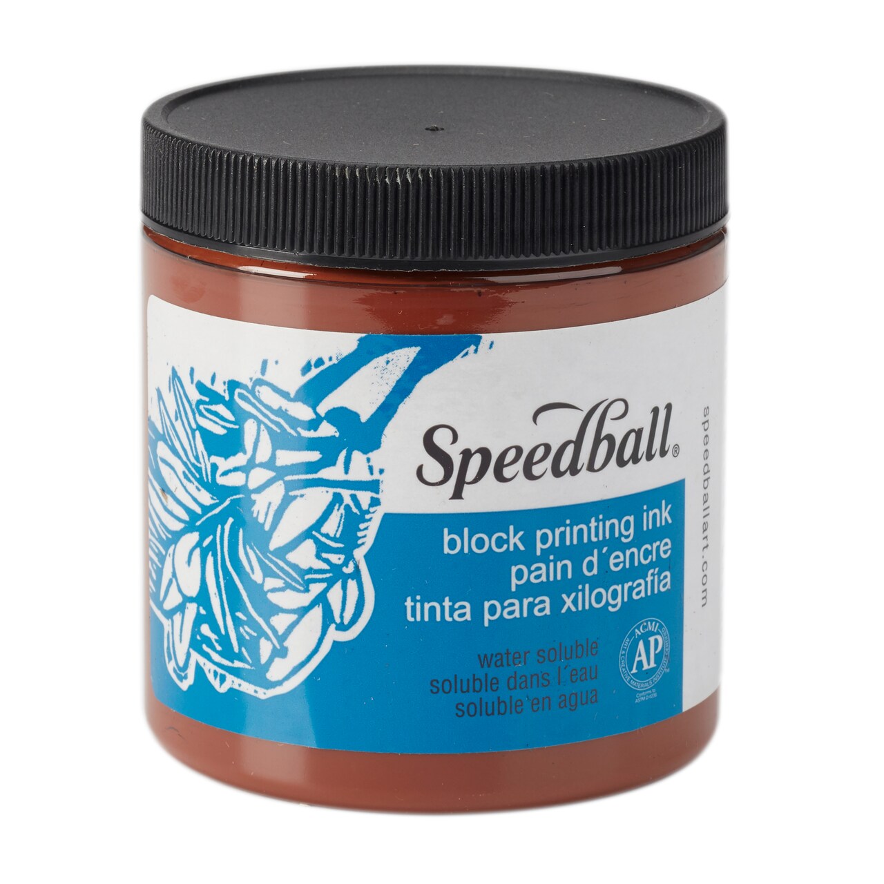 Speedball Block Printing Ink, Water-Based, 8 Oz. Jar, Brown